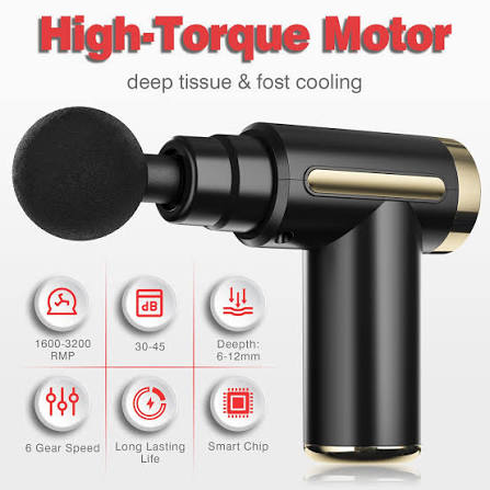 4-in-1 Gun Massager With 5 Speed Modes | Rechargeable Massage Gun Machine For Foot and Neck Massage | Gun Massager Machine