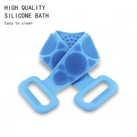 2 Pic Silicone Back Scrubber Bath Belts - Bath Accessory Designed For Body Exfoliation And Daily Hygiene Routine (Random Color)