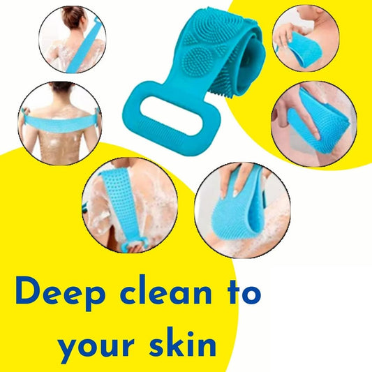 2 Pic Silicone Back Scrubber Bath Belts - Bath Accessory Designed For Body Exfoliation And Daily Hygiene Routine (Random Color)